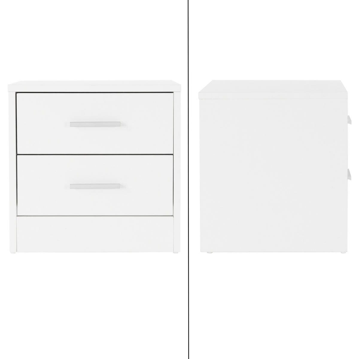 NACHTTISCH rechteckig Weiß 38/37/34 cm - Weiß, Holzwerkstoff (34/38/37cm) - ML-DESIGN