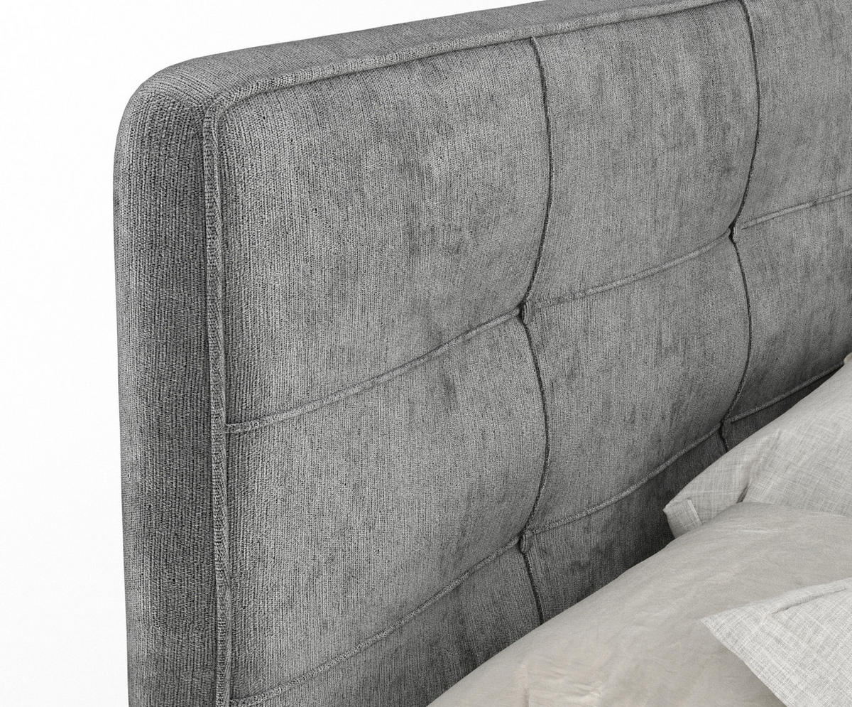 BOXSPRINGBETT Semplice Grau 140/200 cm - Schwarz/Grau, Holz/Holzwerkstoff (140/200cm) - Maison de Reve