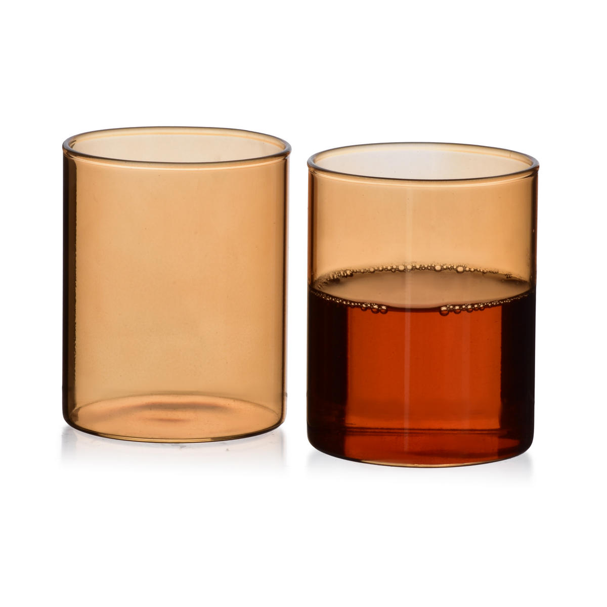 GLÄSER Romane 4er Set Honig 7x7xh9 cm Glas - Honig, Glas - Mondex