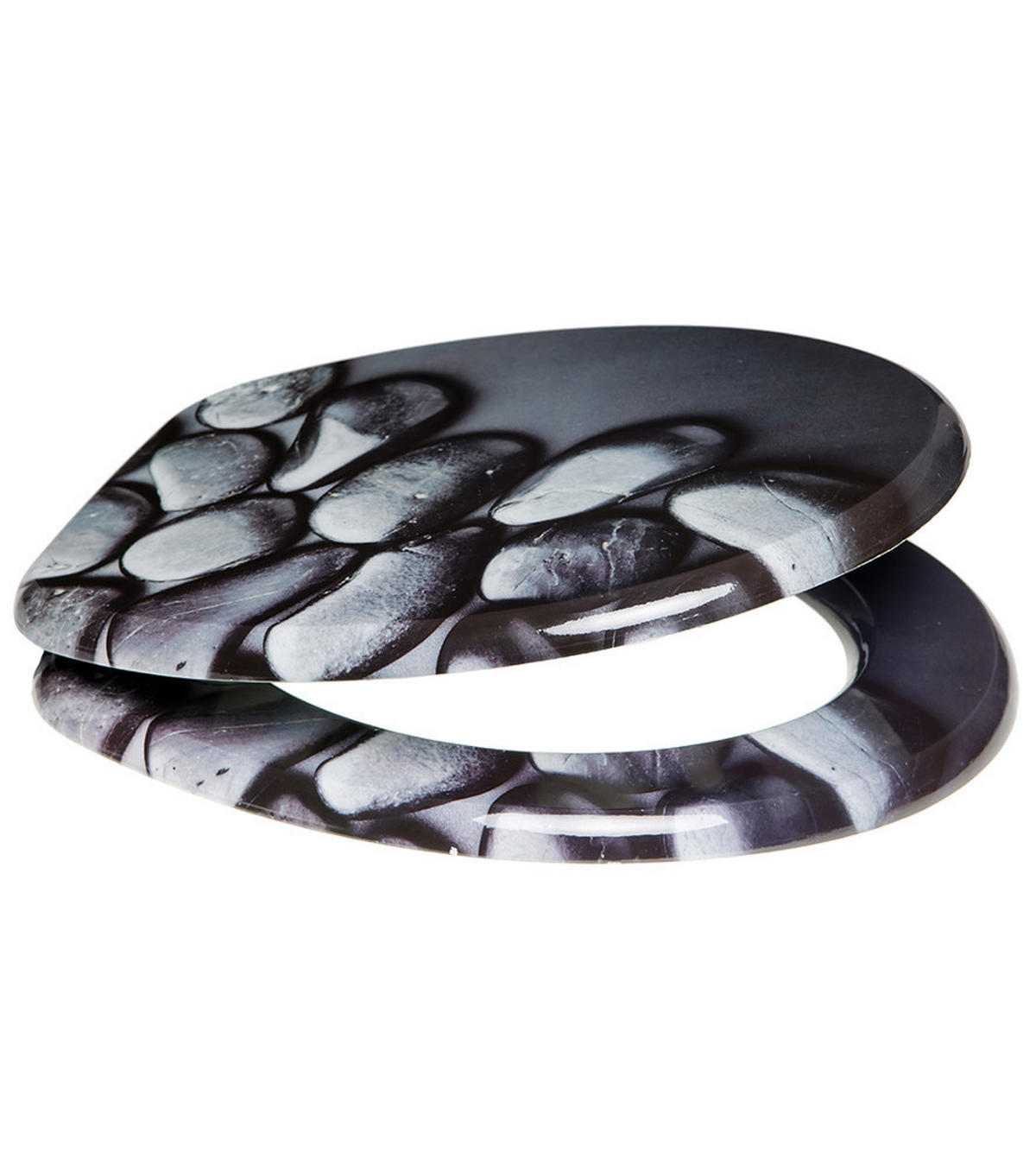 WC-SITZ Hot Stones - Grau, Holzwerkstoff (38/6/47cm) - Sanilo