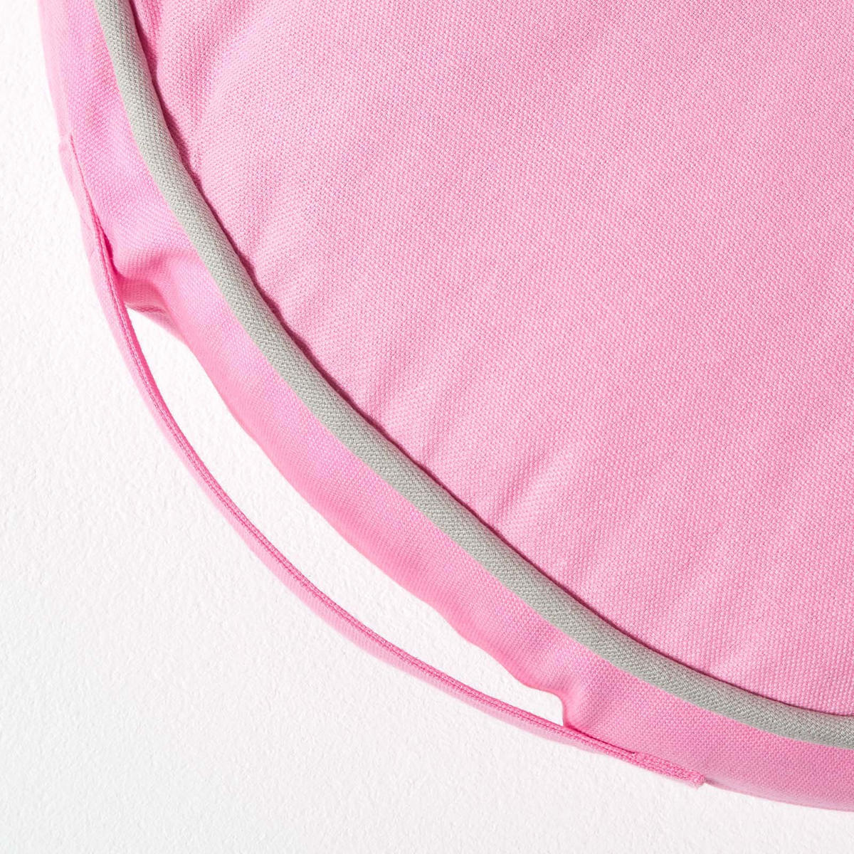 BODENKISSEN rund, rosa-grau, Ø 43/7 cm - Rosa, Textil (43/43/7cm) - Homescapes