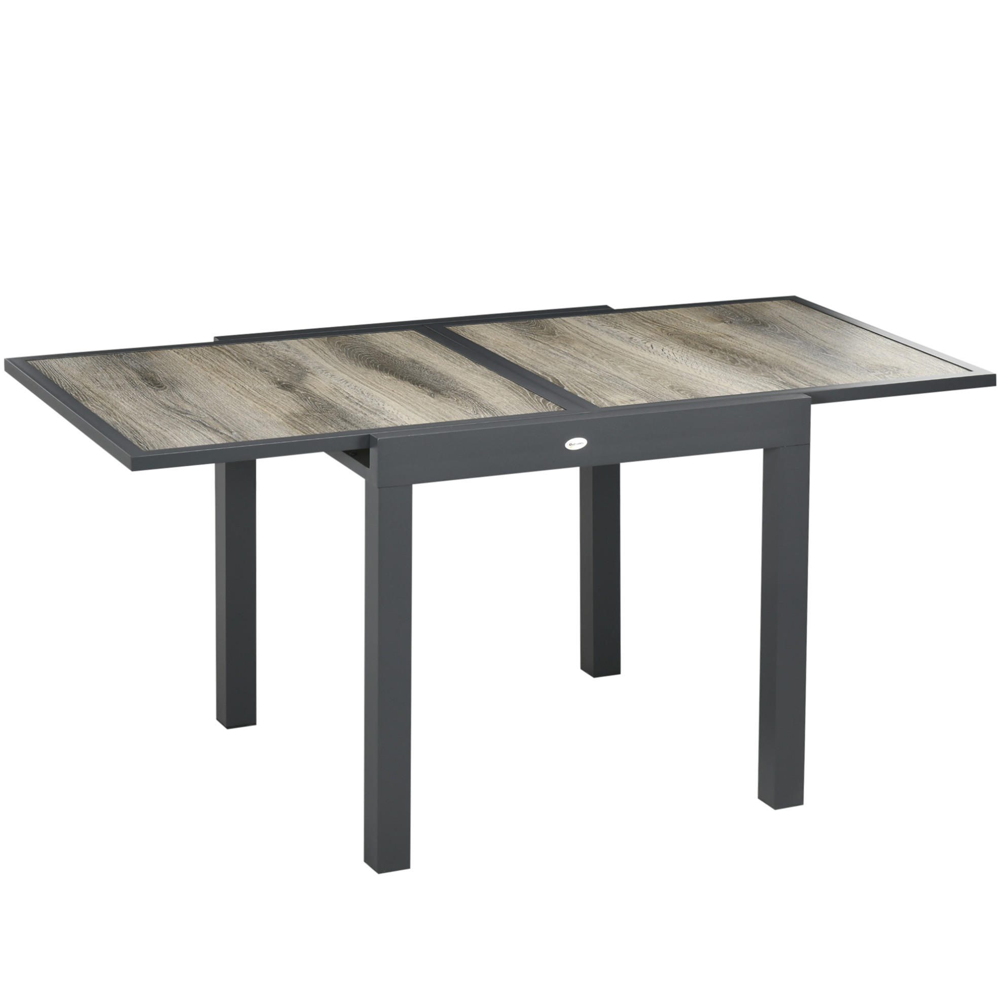 OKWISH ZAHRADNÍ jídelní stůl 80/160 x 80 x 75 cm béžový z hliníku s výsuvnou deskou