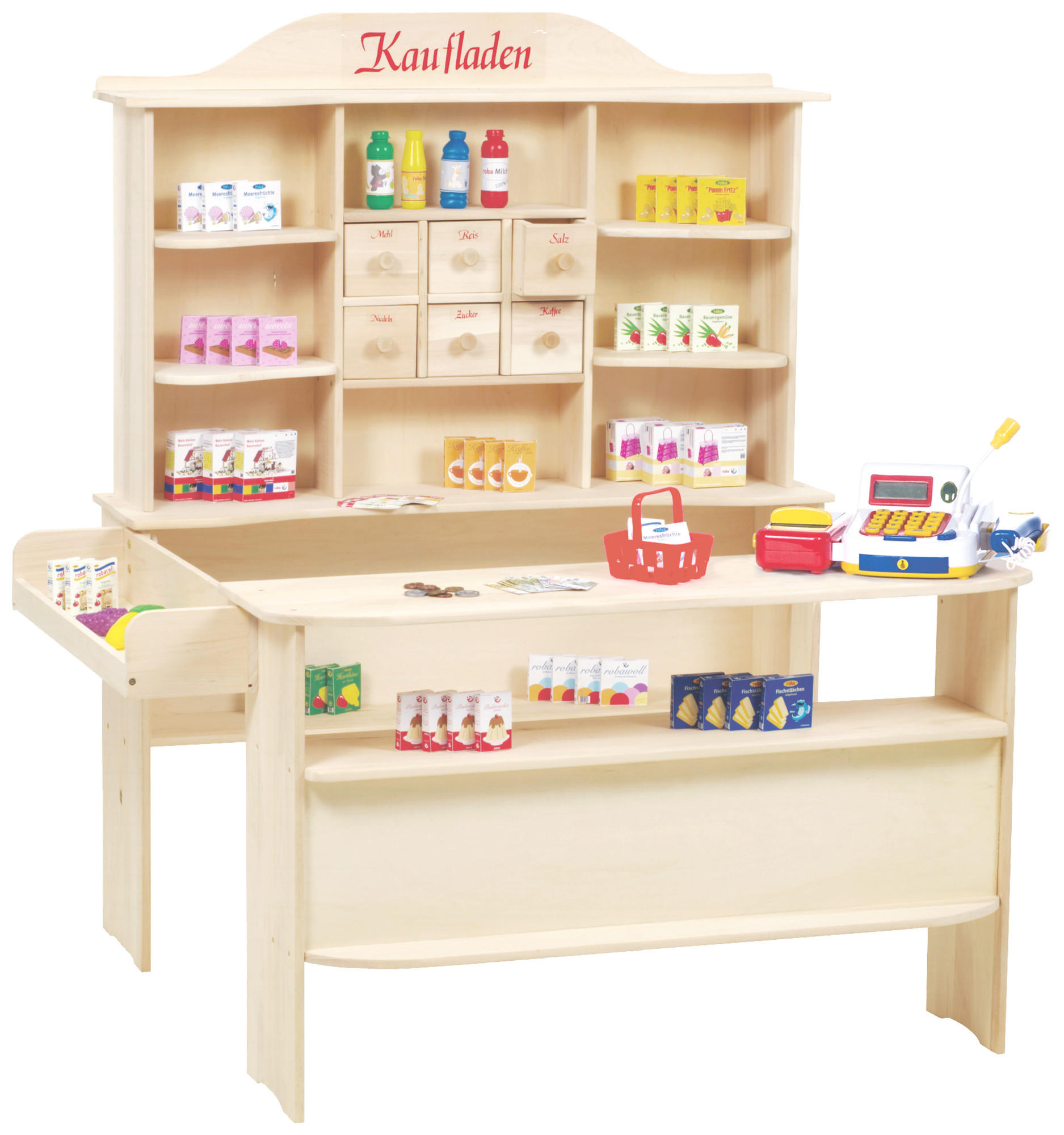 VERKAUFSSTAND inkl. Zubehör - Naturfarben, Holzwerkstoff (109/120/92cm) - Roba