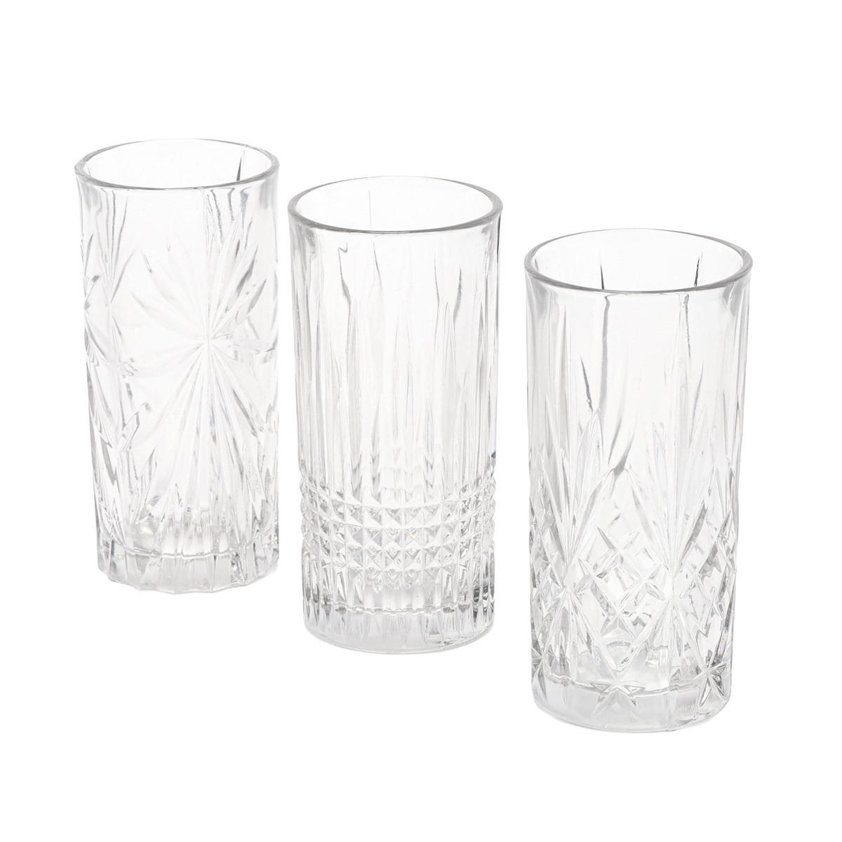 GLÄSERN 3er-Set Transparent 380 ml 7/7/14,5 cm - Transparent, Glas (0.38L) - Excellent Houseware