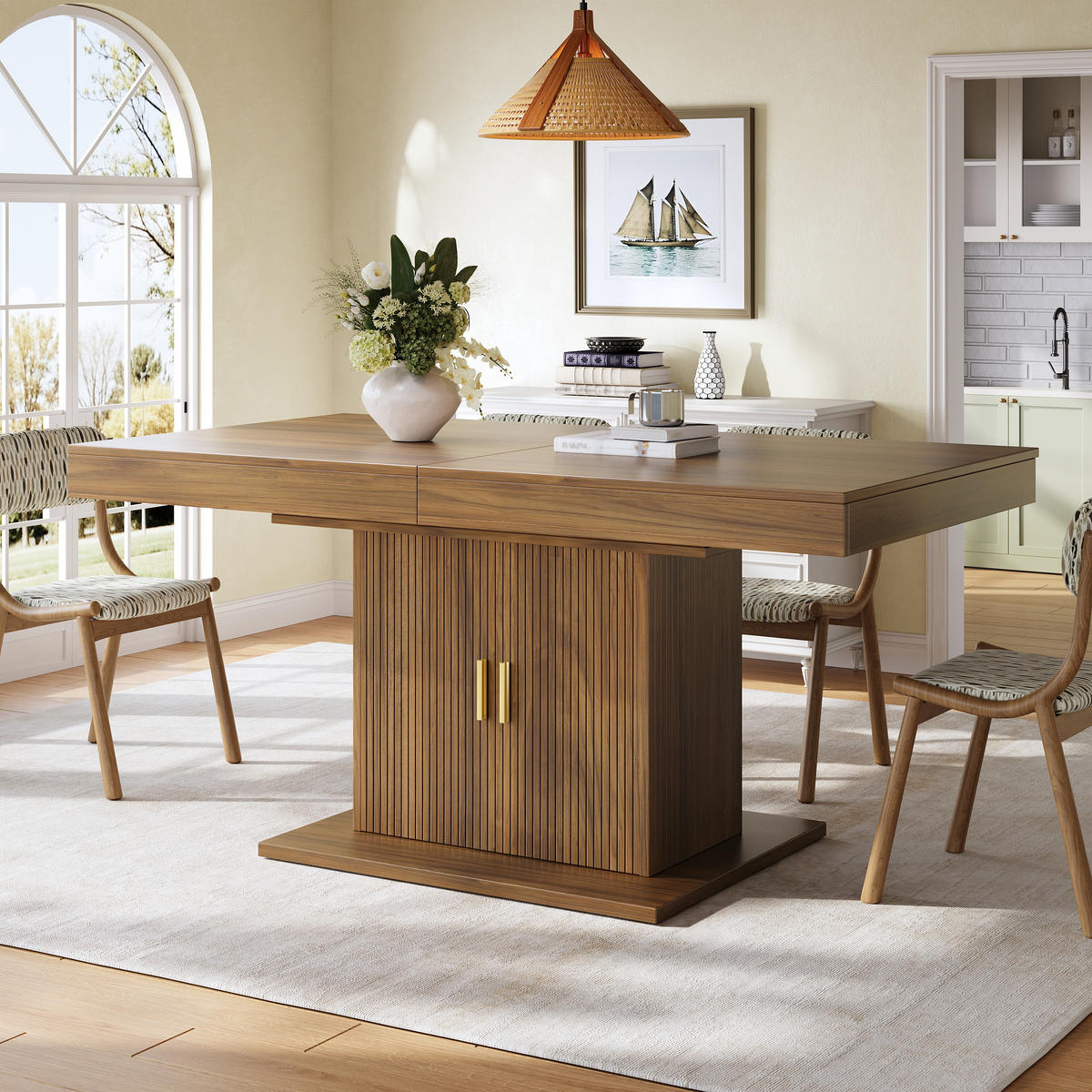 ESSTISCH ausziehbar 140-180/90/75,2 cm mit Stauraum DE-39641 Nussbaum - Walnussfarben, Holzwerkstoff (90/140/75.2cm) - ComfortXL