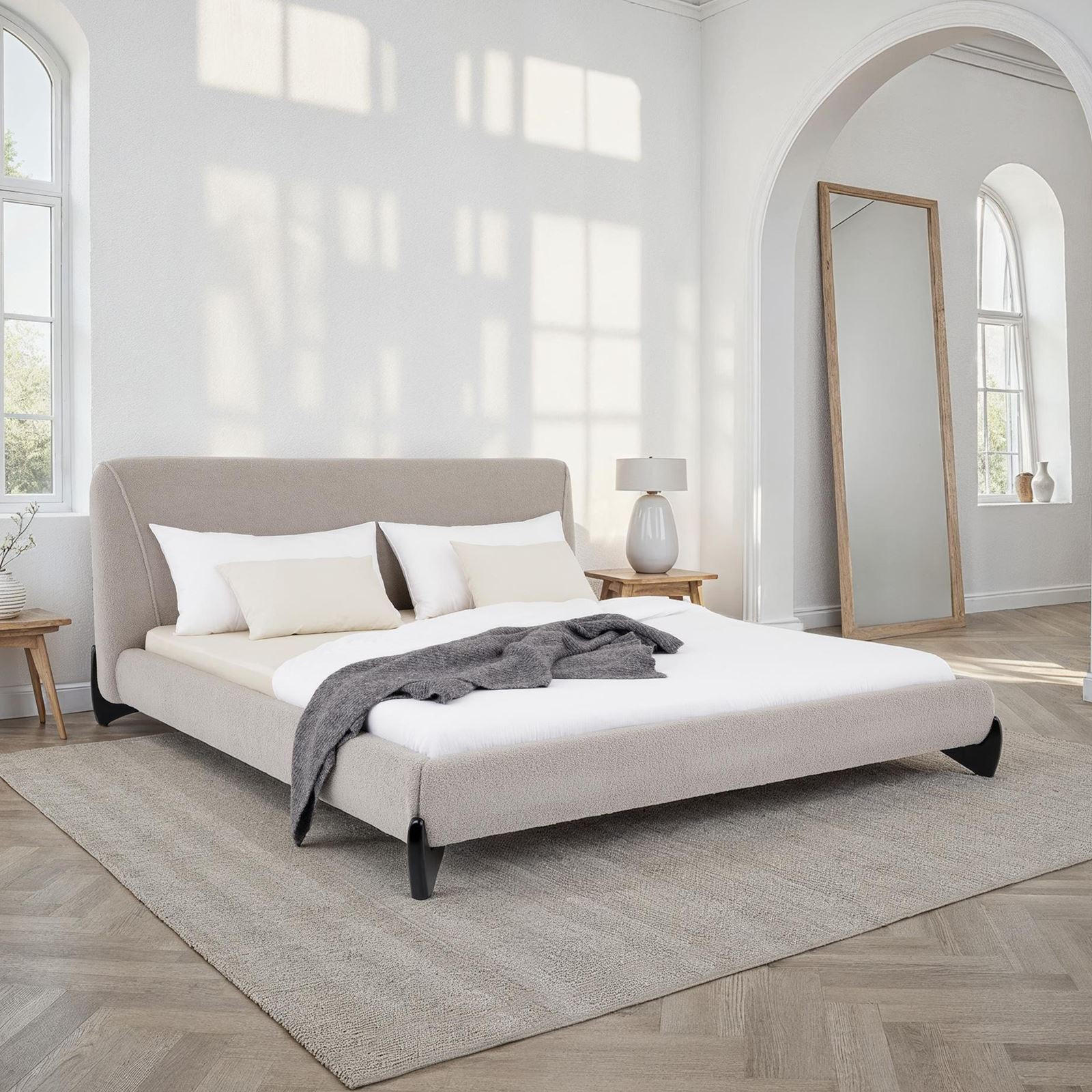 POLSTERBETT PATERNA 180X200 CM - Grau, Textil (180/200cm) - IDIMEX