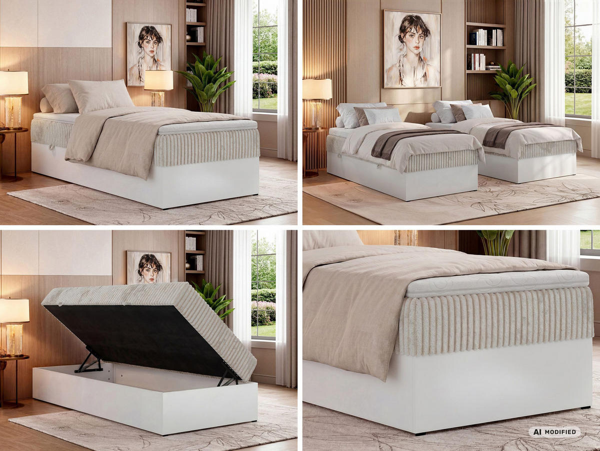 AMERICKÁ POSTEĽ TRAVIT ZERO 90 90/200 - Béžová Manšester - Topper T25 - H4 (tvrdý) - čierna/béžová, textil/plast (90/200cm) - MKS