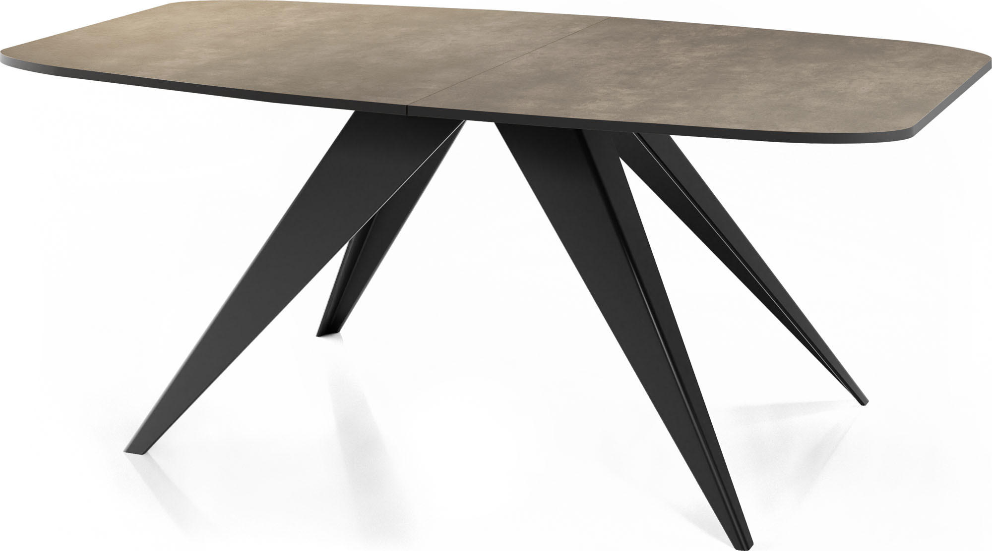 ESSTISCH Foster rechteckig ausziehbar, Dunkelgrauer Chicago Beton 160-198/80/76 cm - Dunkelgrau/Schwarz, Holzwerkstoff/Metall (160/80/76cm) - WFL GROUP