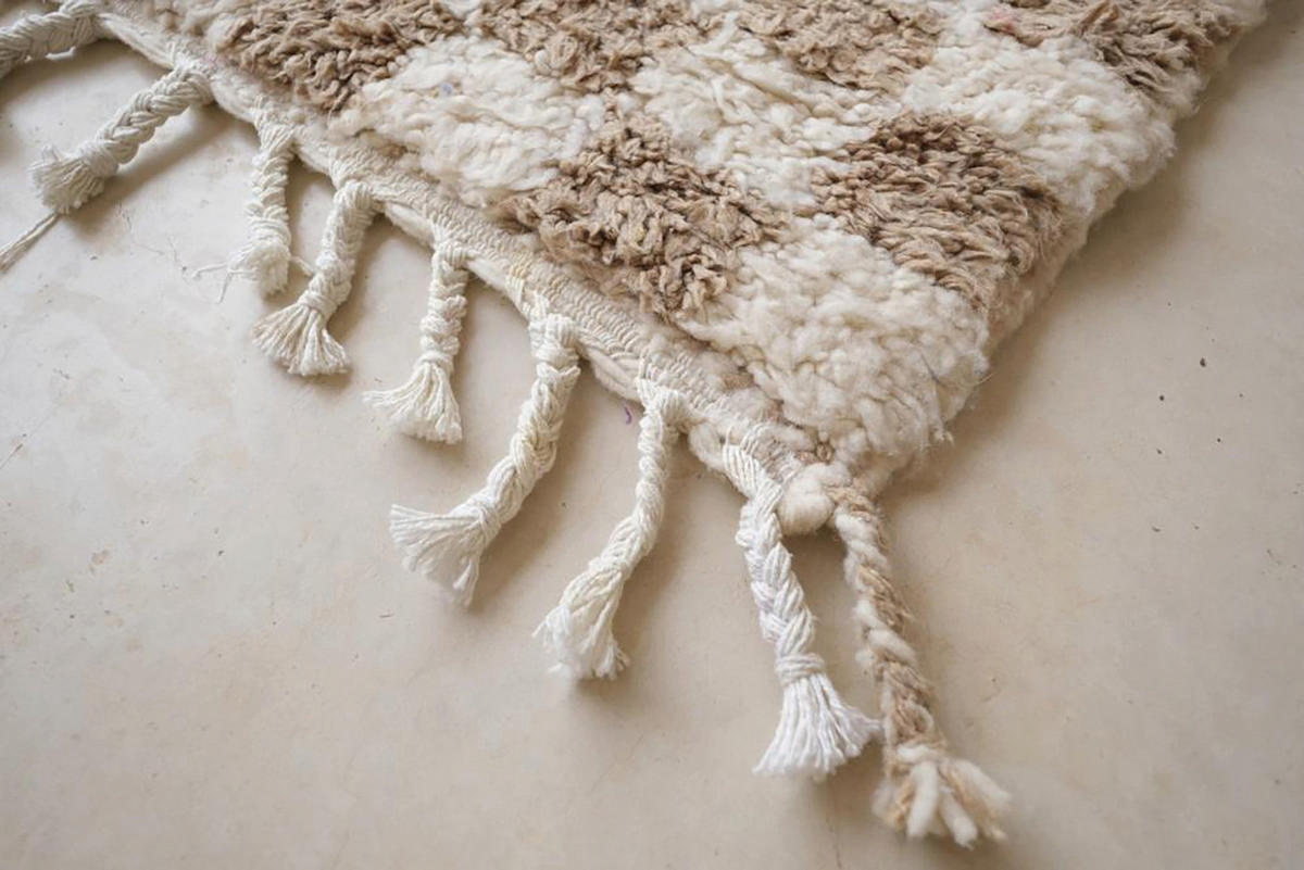 BERBERTEPPICH aus reiner Wolle 110x 146 cm - Beige, Naturmaterialien (110/146cm) - AFK Living