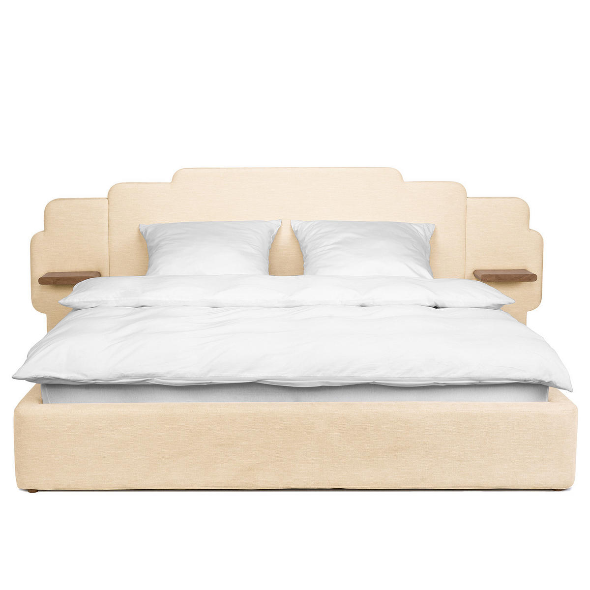 POLSTERBETT - Chenille - Creme, Textil (160/200cm) - home24