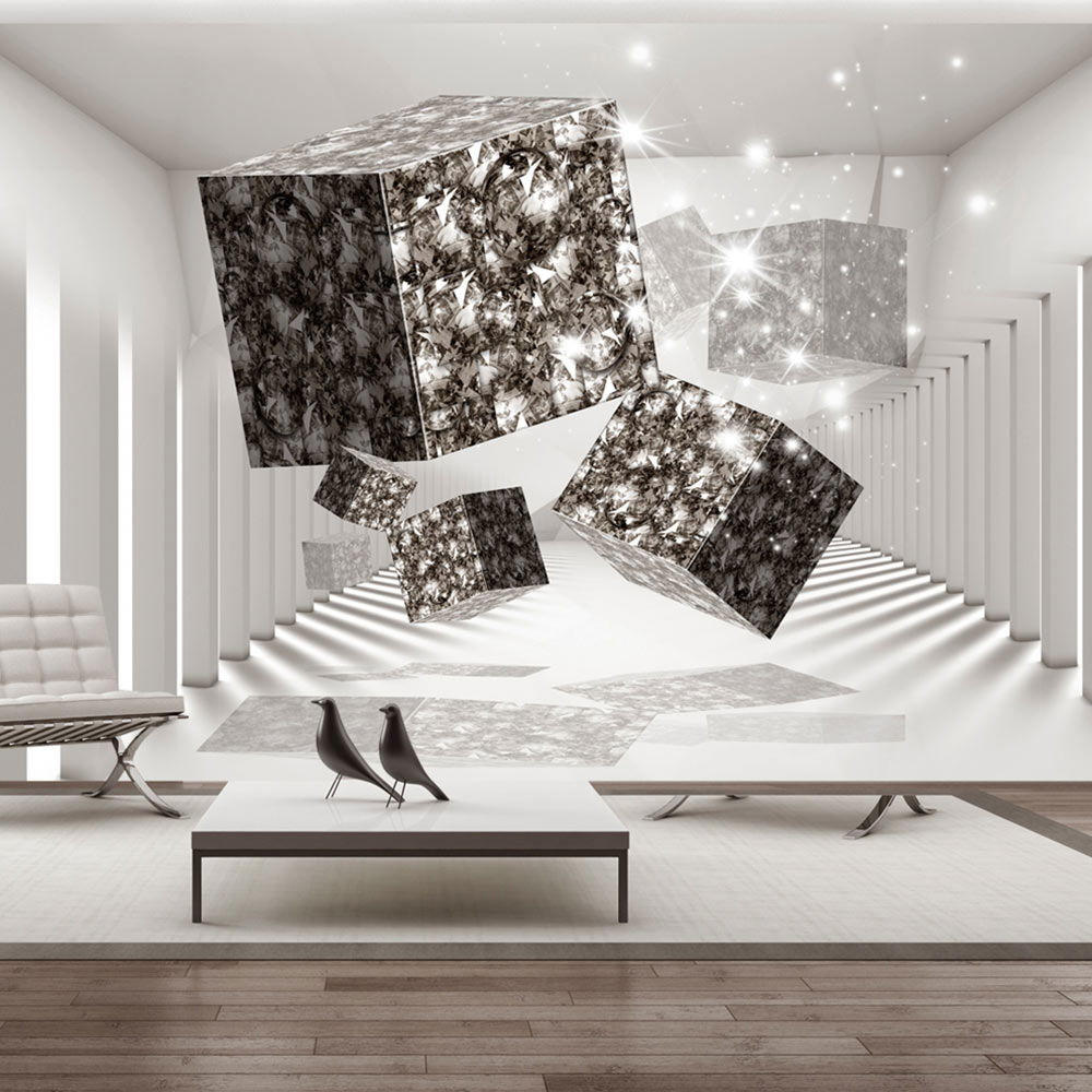 VLIESTAPETE Grau 250/175 cm - Weiß/Grau, Textil (250/1cm) - KUNSTLOFT