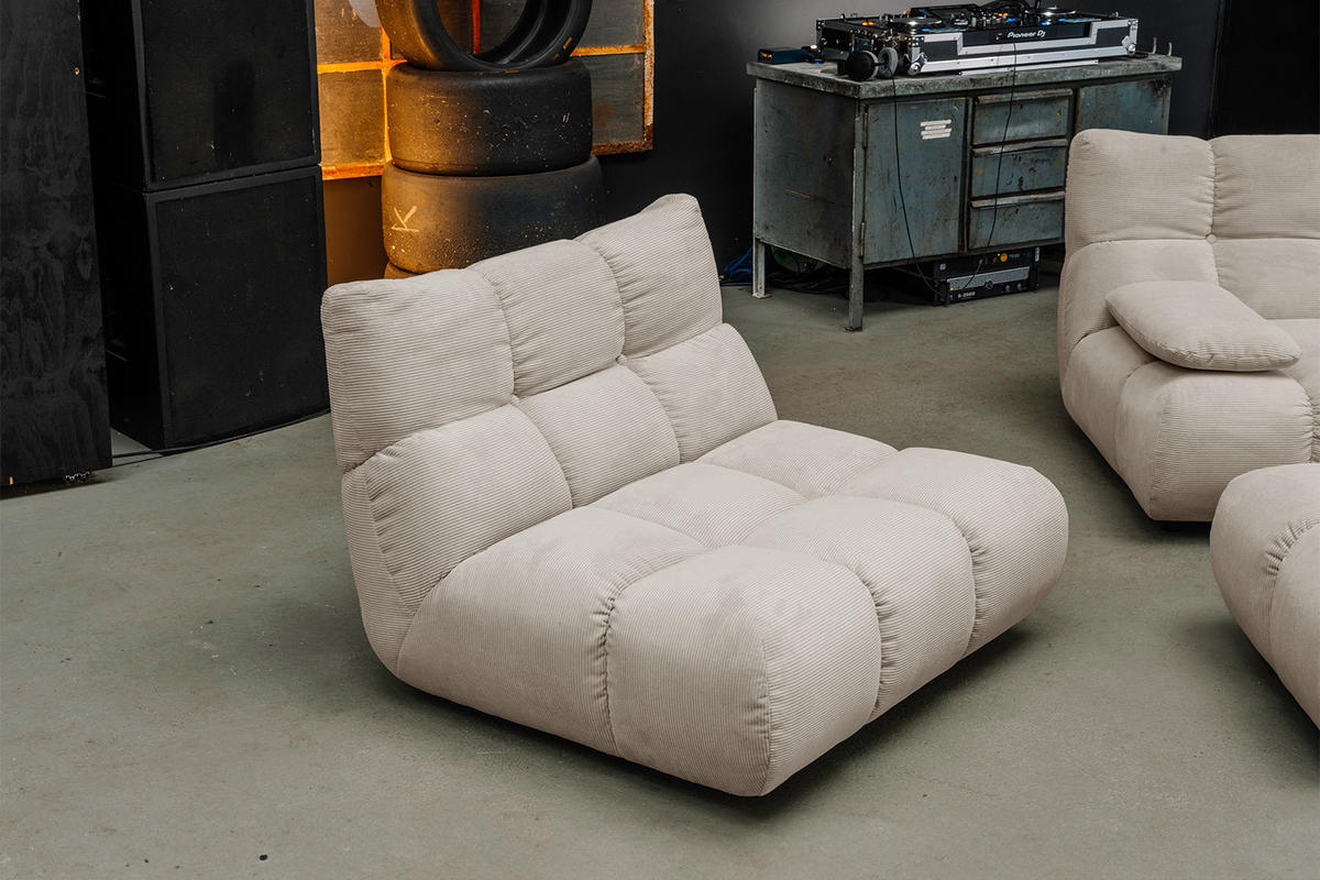 SITZGRUPPE VIVIEN 3ER SET Beige Cord - Beige, Kunststoff/Textil (510/85/359cm) - KAWOLA