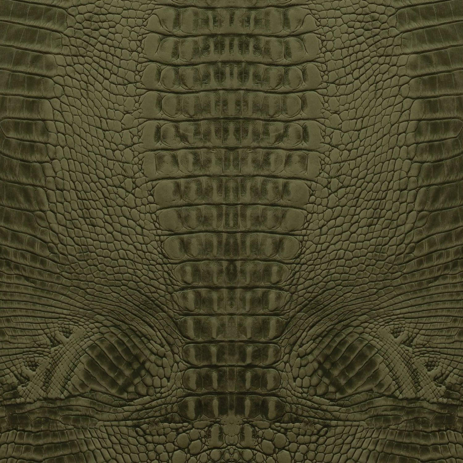 FOTOTAPETE Krokodil-Optik 300 x 279 cm - Grün, Papier (300/279cm) - Origin Wallcoverings