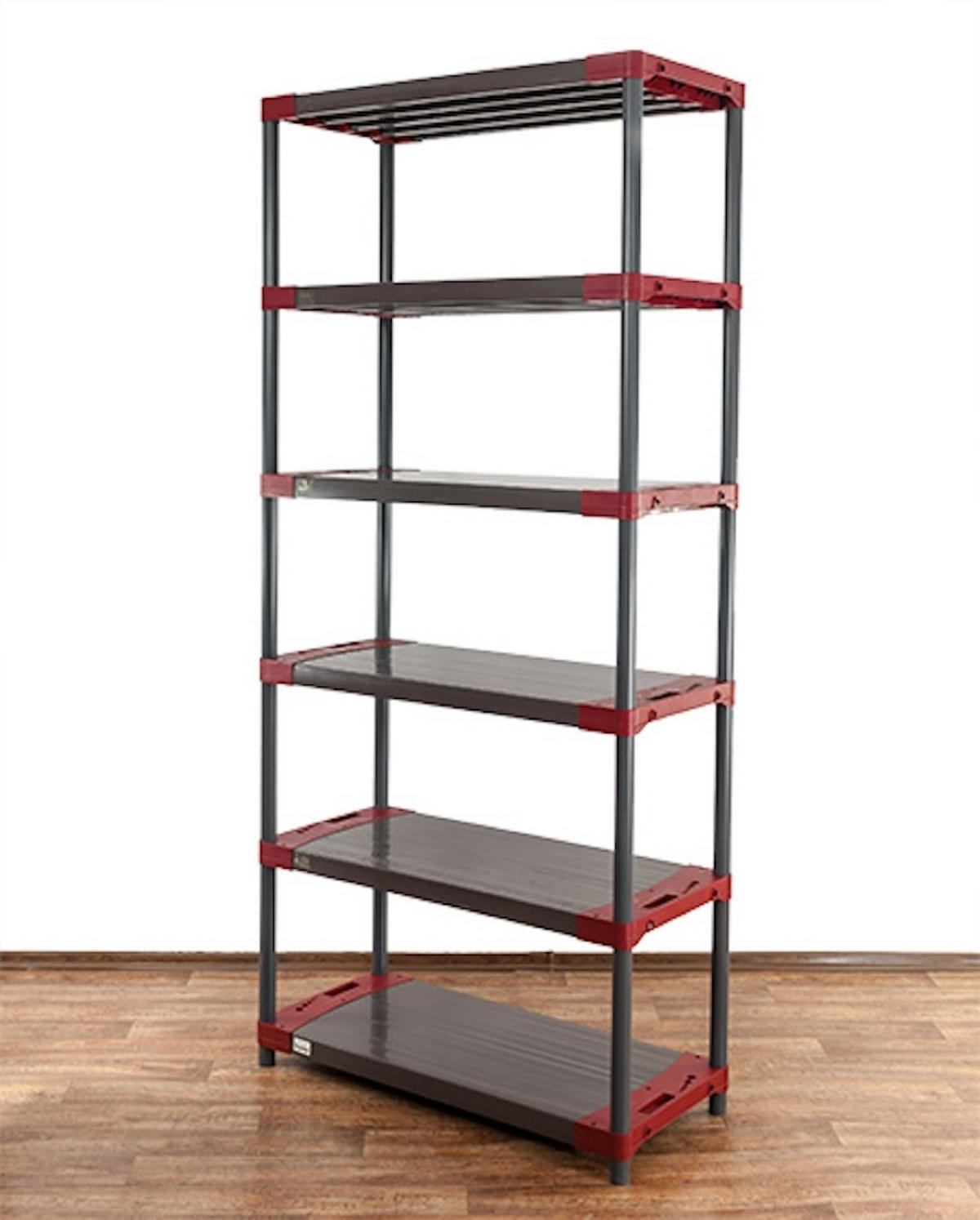 KUNSTSTOFFREGAL BIG GREY BEAR Extra-Tall 220x110x46cm Fachlast 160kg Grau-Rot - Rot, Kunststoff (110/222/46cm) - PROREGAL