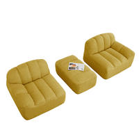 ECKSOFA 210/165/79 cm gelb aus granuliertem Fleece modular ohne Montage - Gelb, Textil (165/210cm) - OKWISH