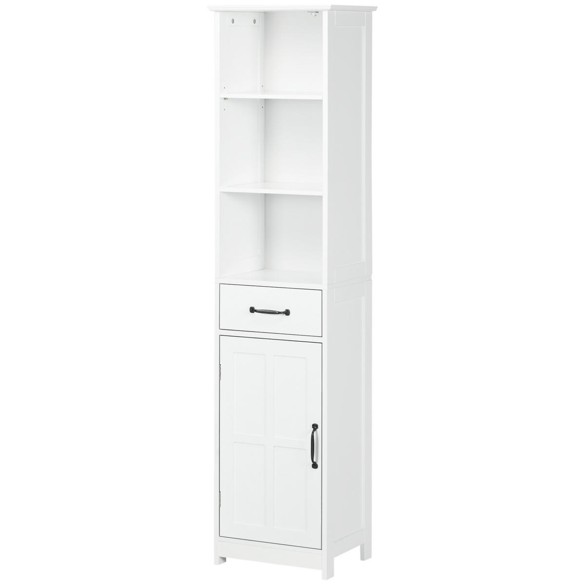 HOCHSCHRANK DE-12467 40/30/164 cm mit Schublade Weiß - Weiß, Holzwerkstoff (30/164/40cm) - ComfortXL