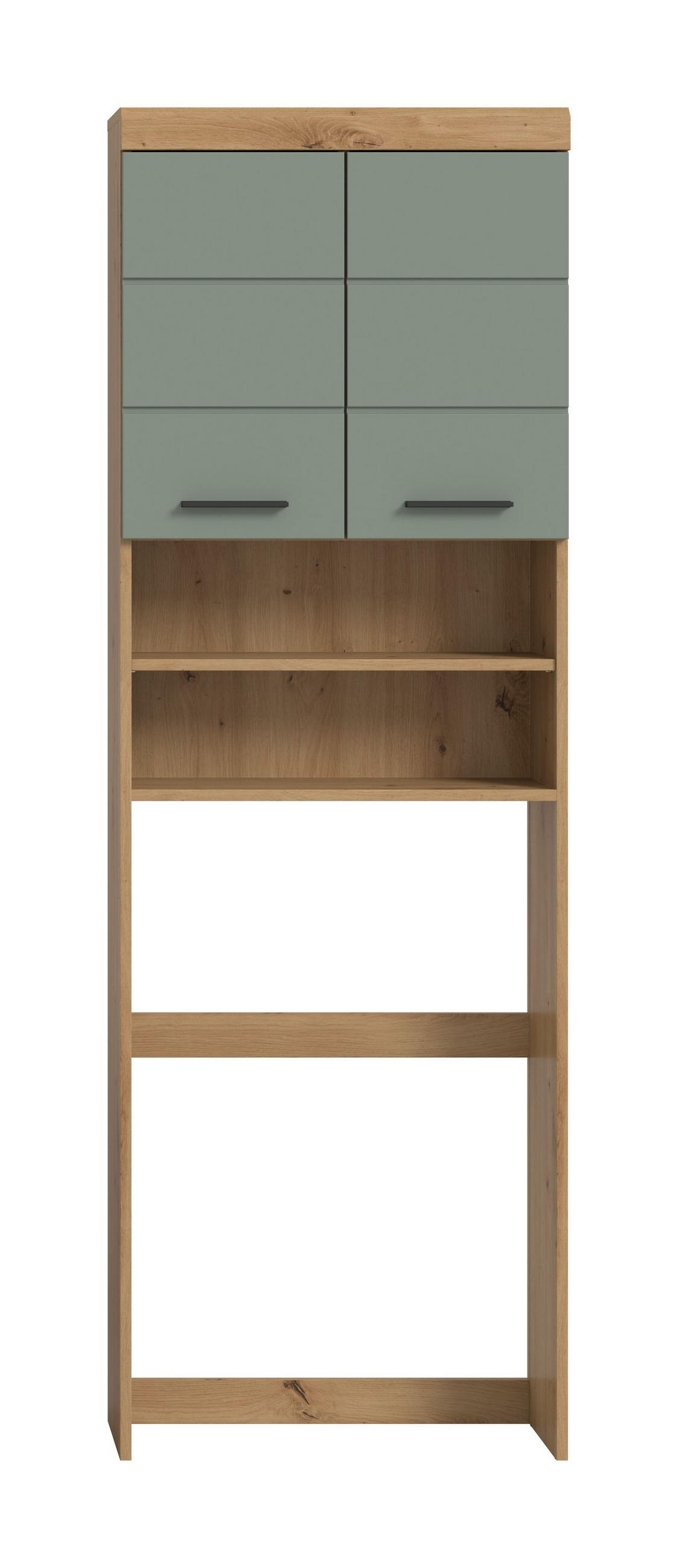 WASCHMASCHINENÜBERBAU Vento Bad in Artisan Eiche Nb. und Salbei Nb. B/H/T: 63x191x24 cm - Eiche Artisan, Holz (63/191/24cm)