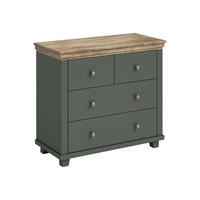 KOMMODE Martin Grün und Holz - Grün, Holzwerkstoff (90/80.5/42cm) - Petits-meubles
