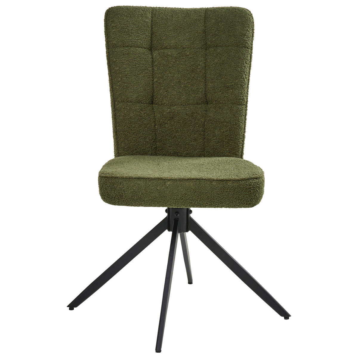 ESSZIMMERSTUHL 2er-Set drehbar Bouclé Grün Ryan - Grün, Textil (51/91/69cm) - Beliani
