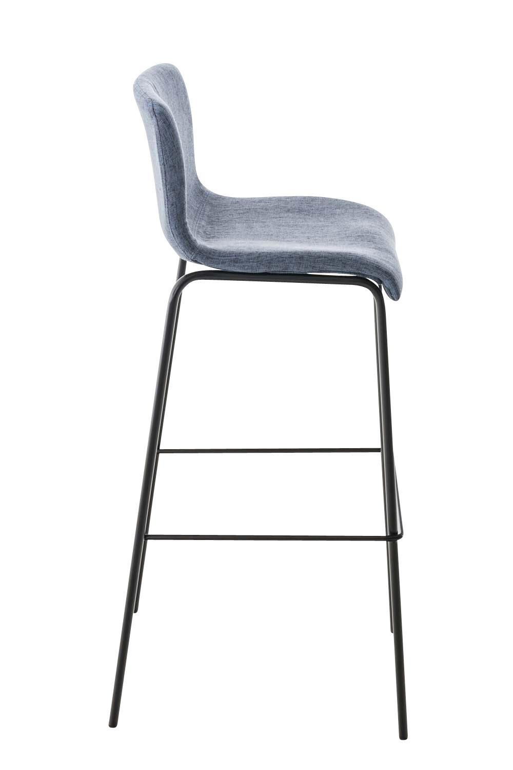 BARHOCKER Stoff Blau - Blau/Schwarz, Textil/Metall (43/100/48cm) - CLP