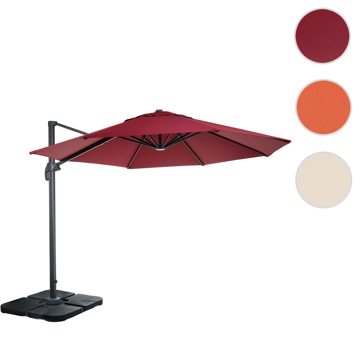 AMPELSCHIRM I RUND Bordeaux 300/300 cm - Bordeaux, Textil (320/300cm) - MCW