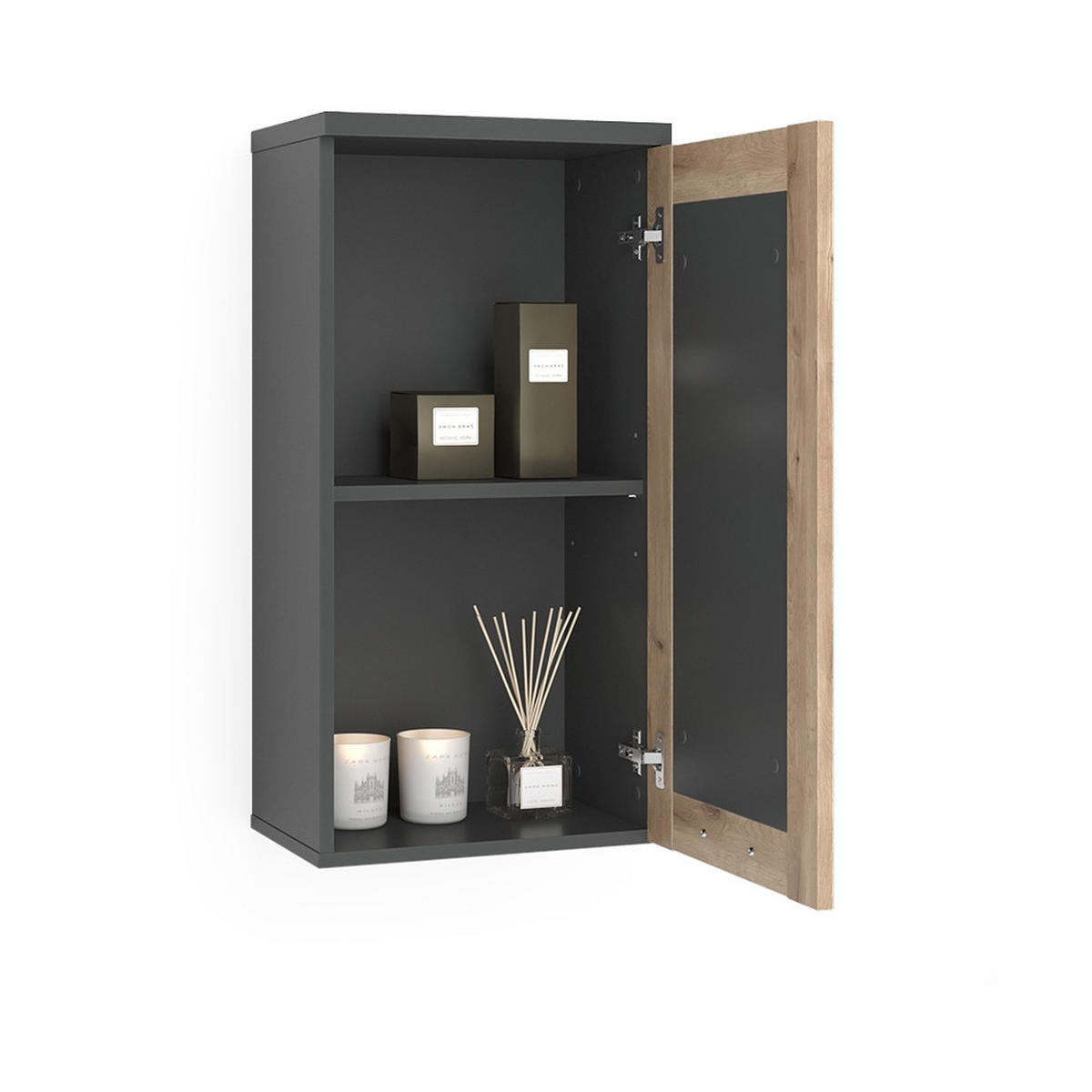 HÄNGESCHRANK Niko Anthrazit/Viking Oak 40.3 x 79.6 cm - Anthrazit, Holzwerkstoff (40.3/79.6/27.9cm) - Vicco