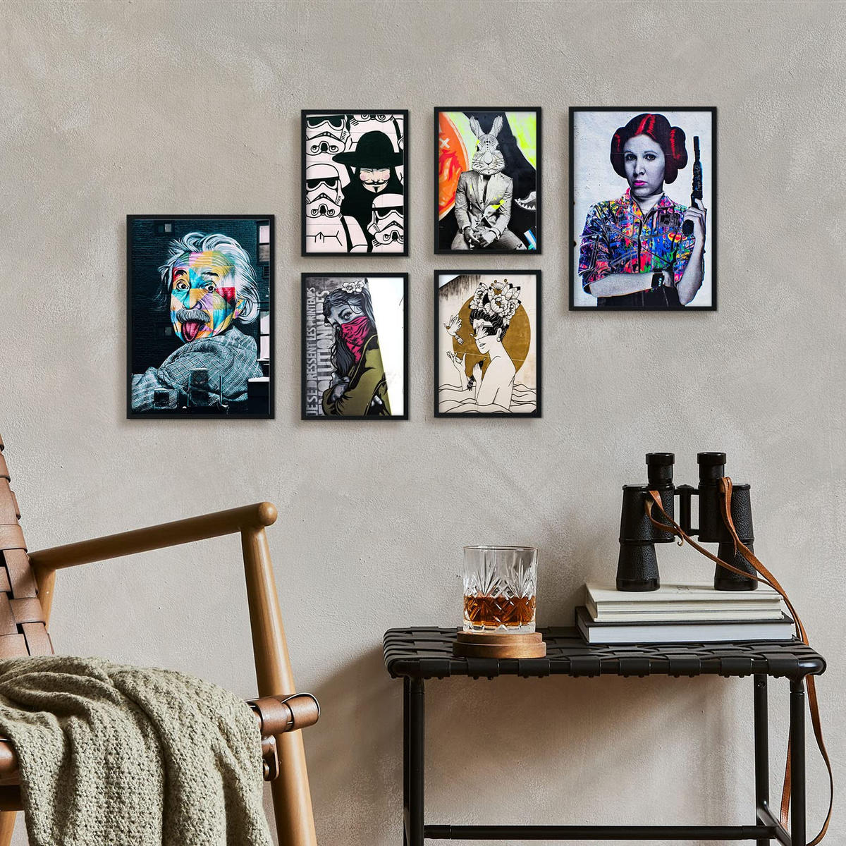 POSTER Set Mit 6 Straßenkunst A3 & A4 Rahmenlos - Klar, Papier (29/3cm) - Nacnic