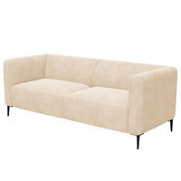 3-SITZER SOFA - Beige/Schwarz, Textil/Metall (205/74/88cm) - home24