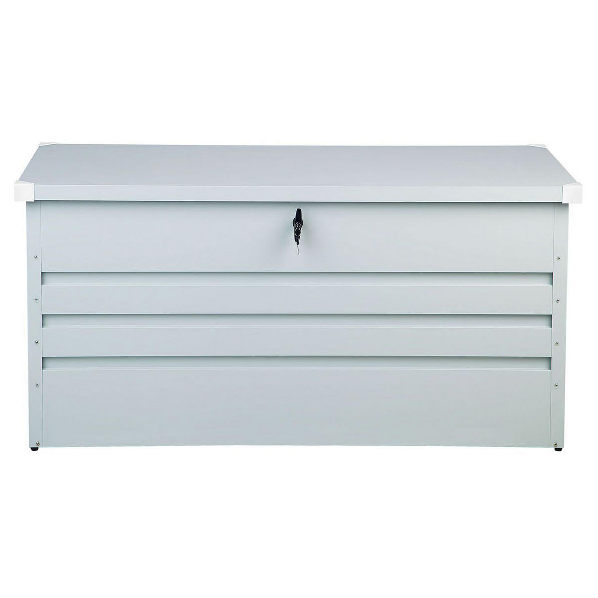 AUFLAGENBOX Stahl hellgrau 132/62 cm Cebrosa - Hellgrau, Metall (132/64/62cm) - Beliani