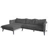 ECKSOFA QUENYA Grau Velvet - Schwarz/Grau, Textil (294/184cm) - KAWOLA