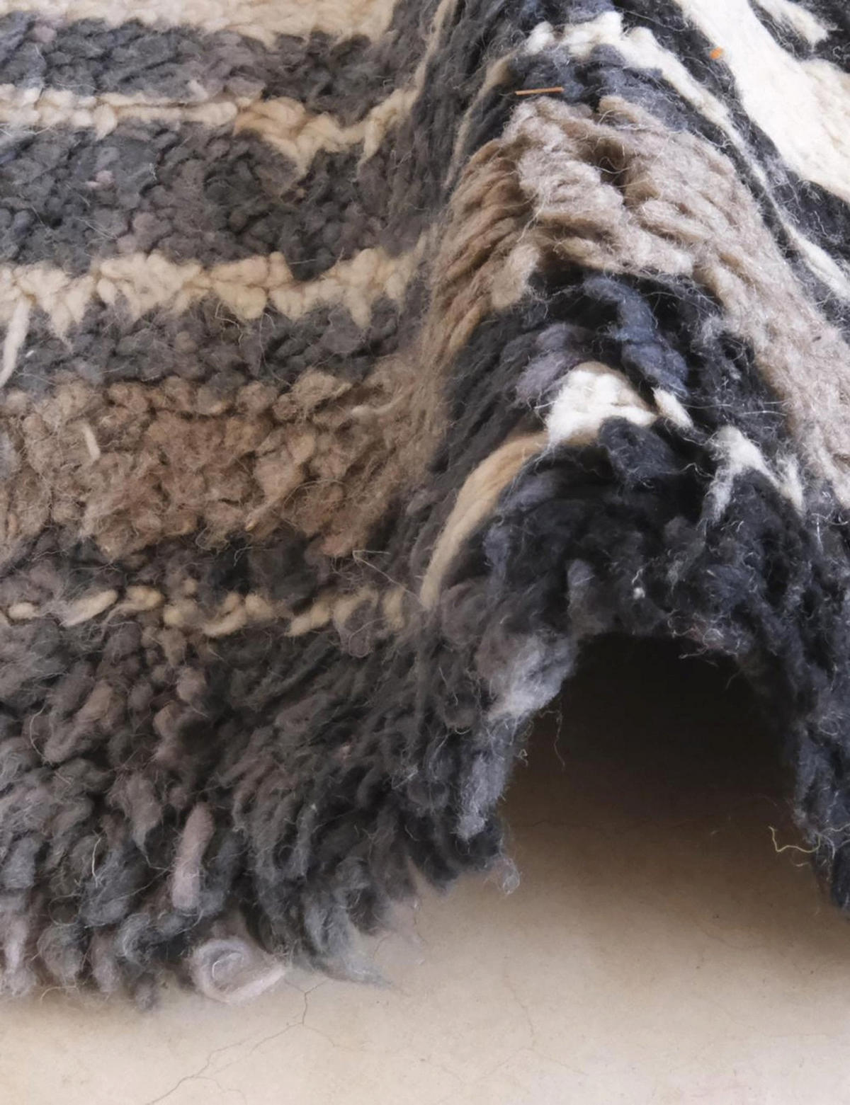 BERBERTEPPICH aus reiner Wolle 173x 278 cm - Grau, Naturmaterialien (173/278cm) - AFK Living