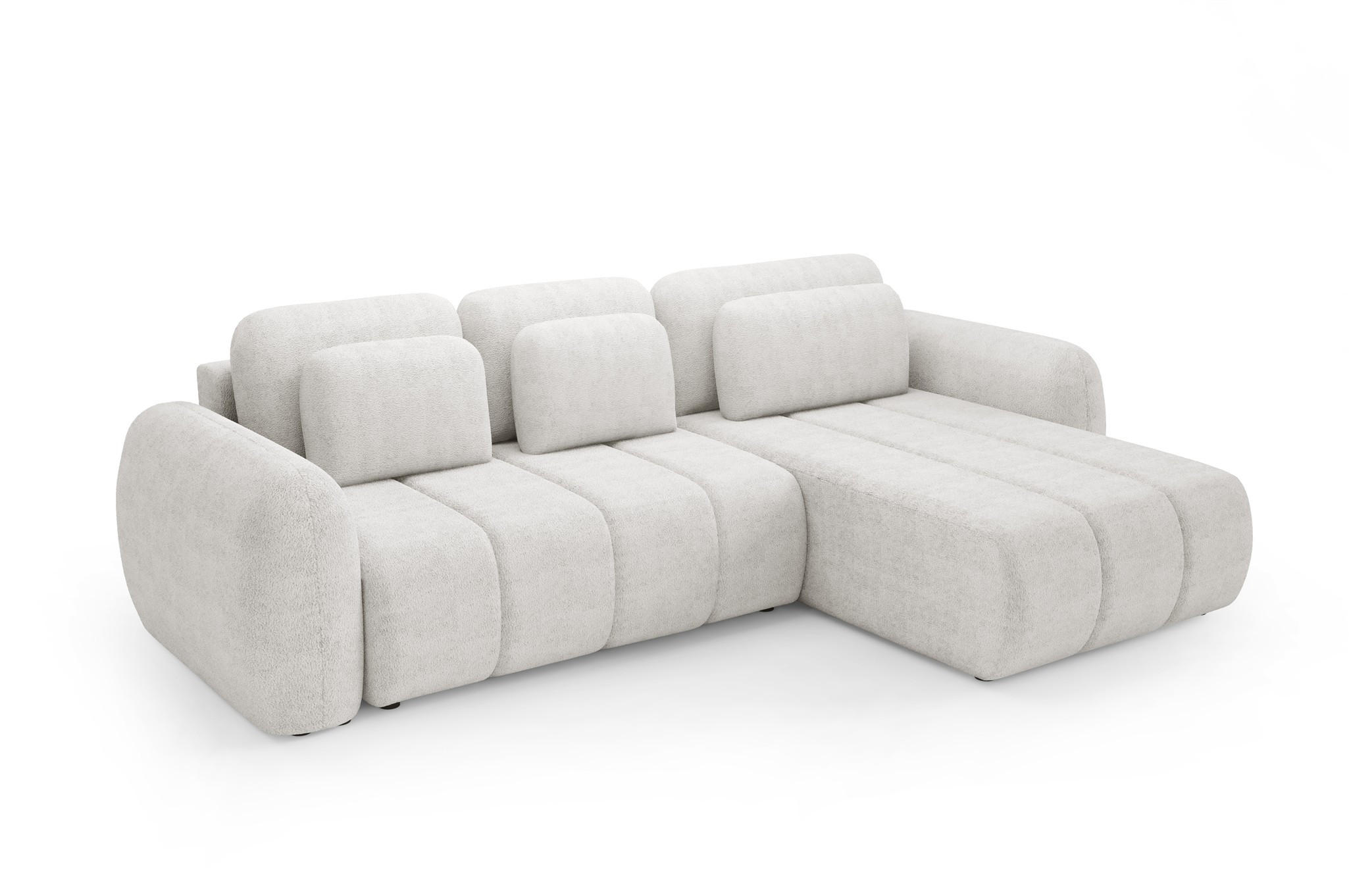 ECKSOFA Caria Mit Schlaffunktion - Weiß, Holzwerkstoff/Textil (304/190cm) - Fun Möbel