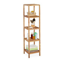 BADREGAL - Hellbraun, Holz (36/145/36cm) - Relaxdays