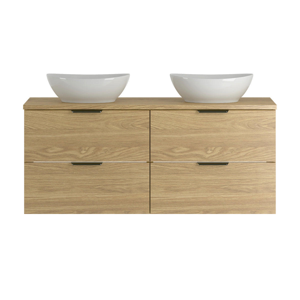 DOPPELWASCHTISCH 120.6cm Astrid Holz - Braun, Holzwerkstoff (120.6/52.2/46.5cm) - Petits-meubles