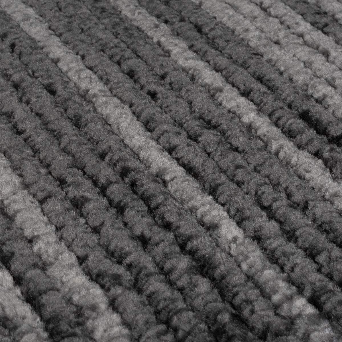 TEPPICH Modern Gestreift, Kurzflor mit Boho-Quasten Anthrazit Rechteckig 120x160 - Anthrazit, Textil (120/160cm) - KADIMA DESIGN