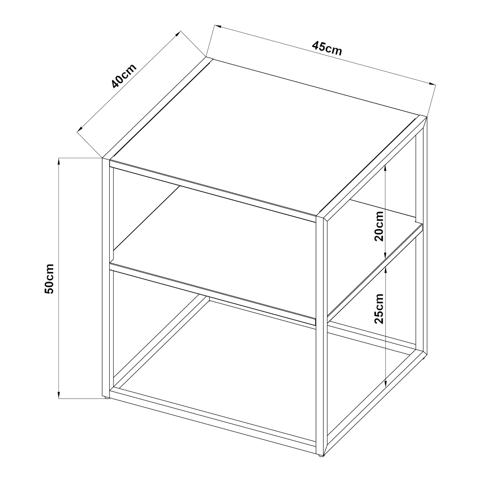 BEISTELLTISCH Raahe - Schwarz, Metall (40/45/50cm) - [en.casa]
