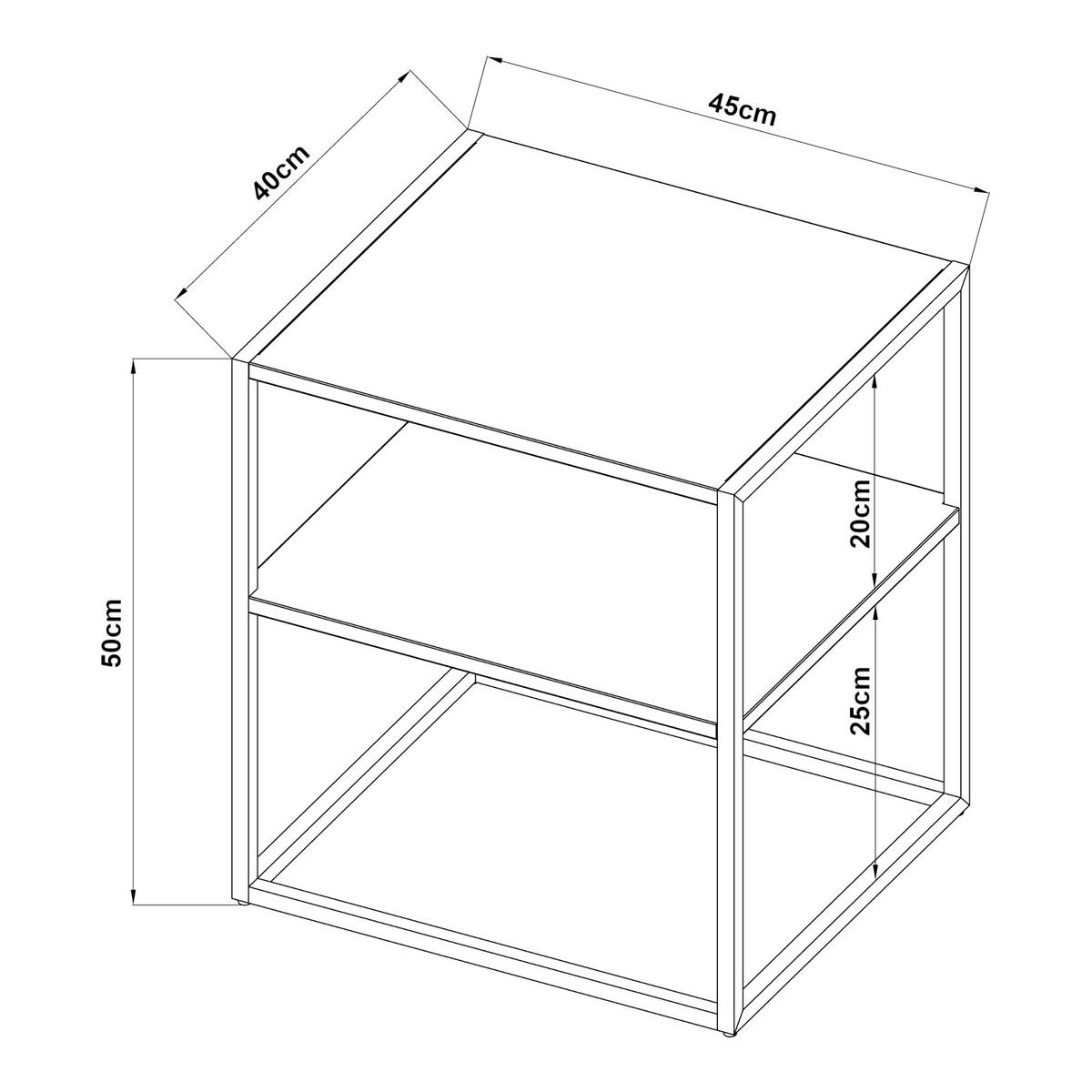 BEISTELLTISCH Raahe - Weiß, Metall (40/45/50cm) - [en.casa]