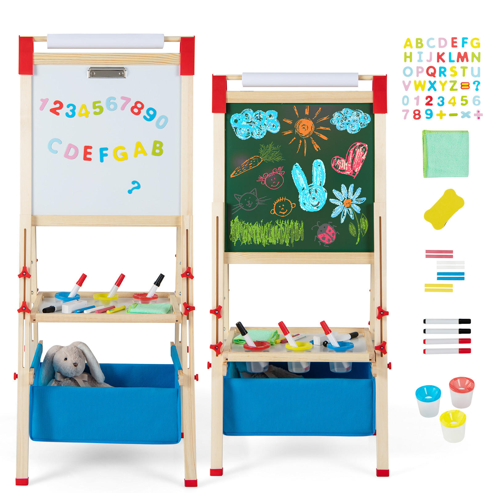 KINDERSTAFFELEI Natur - Naturfarben, Holzwerkstoff (40/102/44cm) - COSTWAY