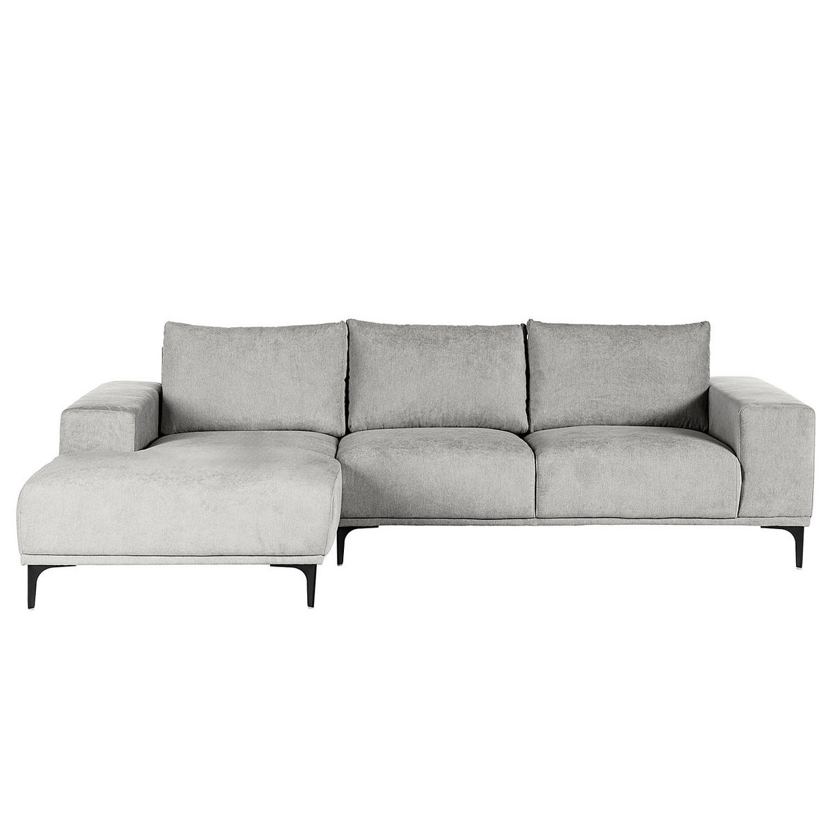 ECKSOFA - Grau, Textil/Metall (244/150cm) - home24