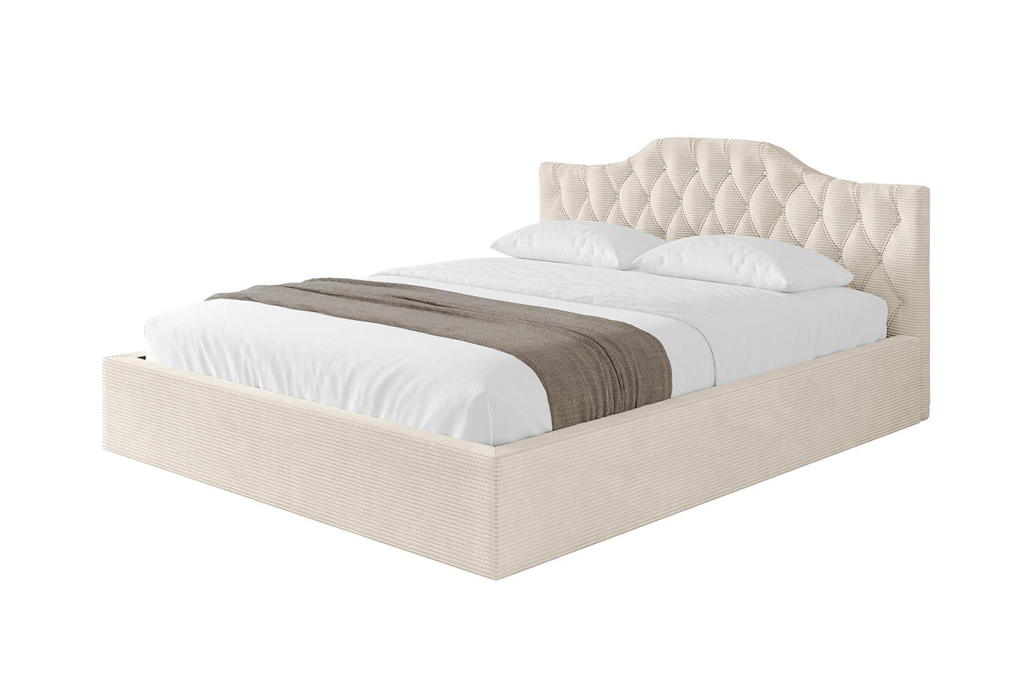POLSTERBETT mit Bettkasten und Lattenrost, Boxbett ohne Matratze - FALIO-V1 180x200 Beige - Creme, Holzwerkstoff/Textil (180/200cm) - ALTDECOR
