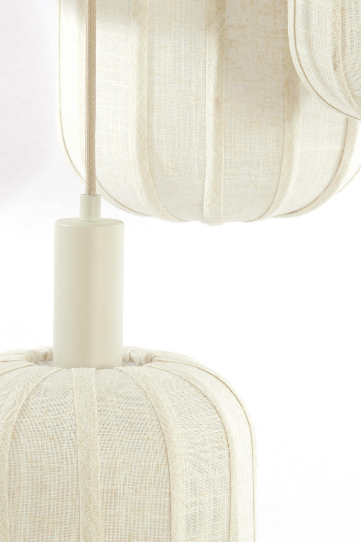 HÄNGELAMPE Tufia - Weiß - 53/53/104 cm - Weiß, Textil (53/53/104cm) - Light & Living