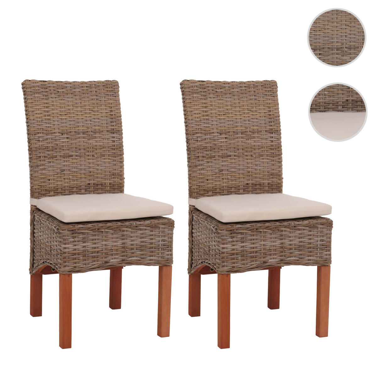 ESSZIMMERSTUHL Braun 2er-Set - Braun, Holz (46/96/50cm) - MCW