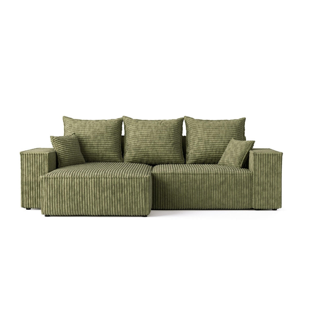 ROHOVÁ SEDAČKA SENSO, textil, Zelená - černá/zelená barva, dřevo/kompozitní dřevo (255/148cm) - AltaBeds