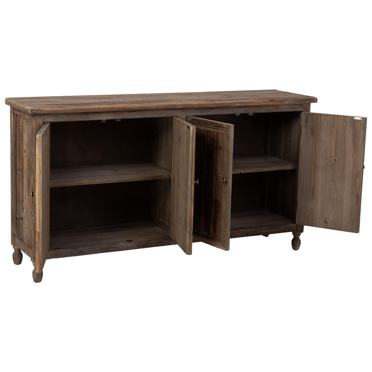 SIDEBOARD aus Holz mit 4 türen 160x40x85 cm - Braun, Holz (160/85/40cm) - Wanderlust