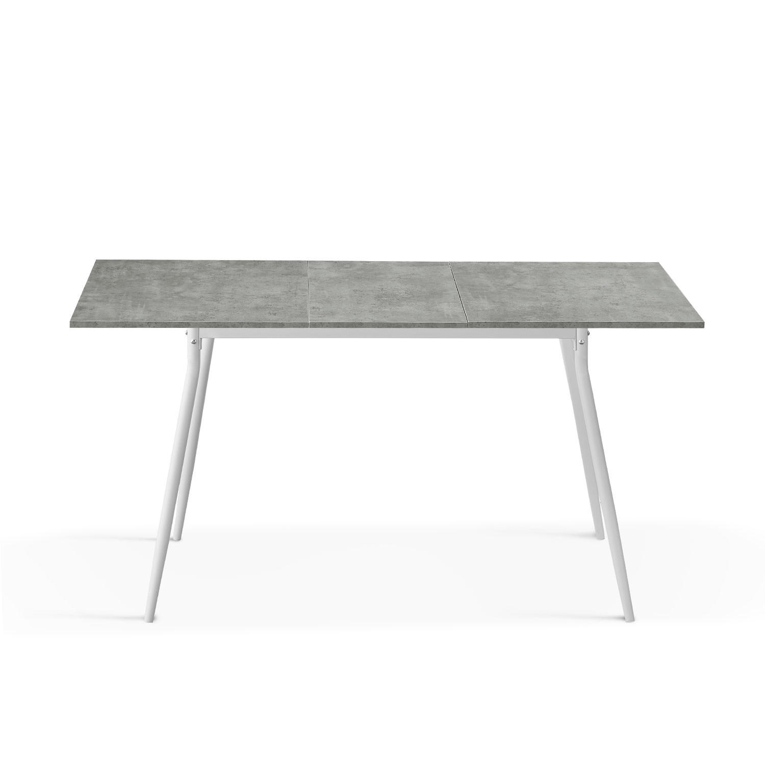 ESSTISCH LIO 120-160/80/76 cm - Weiß/Grau, Holzwerkstoff/Metall (120/80/76cm) - B&D Home