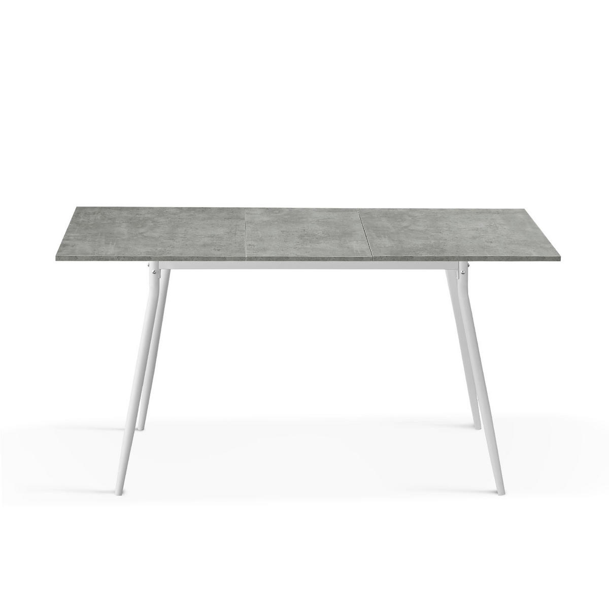ESSTISCH LIO 120-160/80/76 cm - Weiß/Grau, Holzwerkstoff/Metall (120/80/76cm) - B&D Home