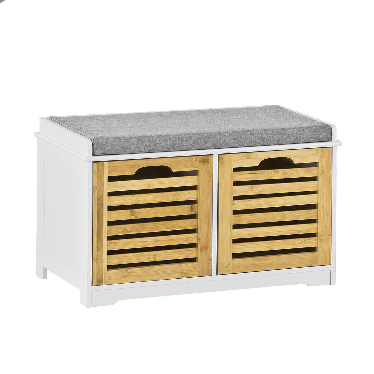 SCHUHBANK Weiß-Natur - Naturfarben, Holzwerkstoff (71/43/34cm) - SoBuy