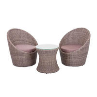 BISTRO-SET Daria Korianderbraun Club-Set - Braun, Kunststoff - DELUKE