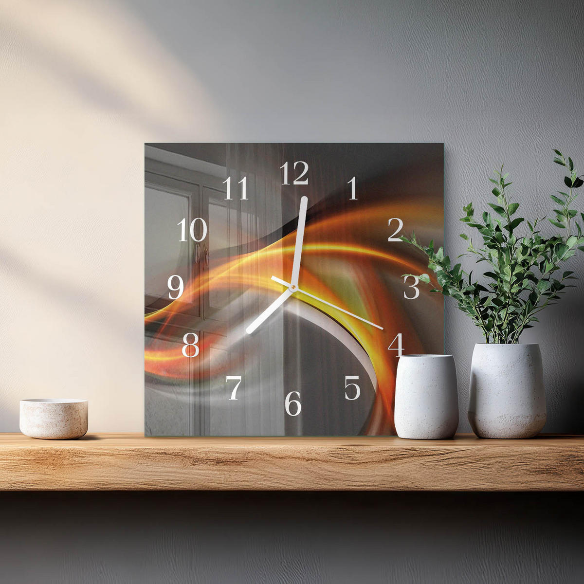WANDUHR 30x30 cm - Abstraktion - Multicolor, Glas (30/30/0.4cm) - TULUP