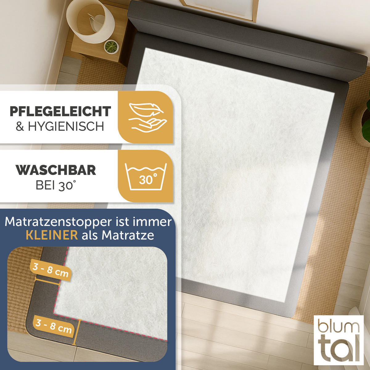 MATRATZENUNTERLAGE FÜR LATTENROST 90x200cm - Weiß, Kunststoff/Textil (90/200cm) - Blumtal